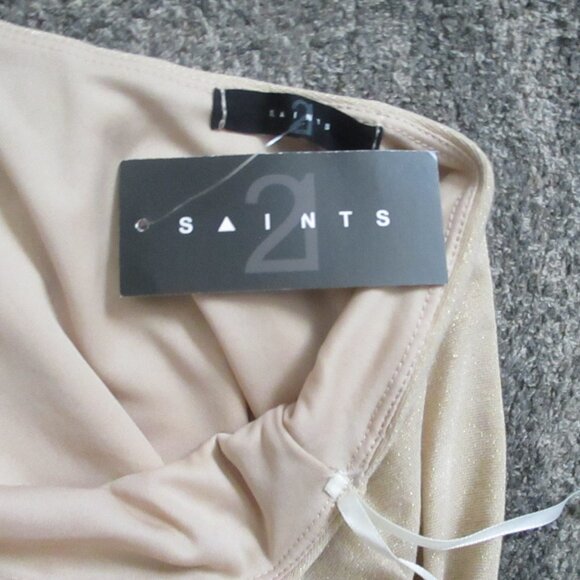 new with tag saints 21 shimmery gold one shoulder bodysuit  M - Picture 2 of 3